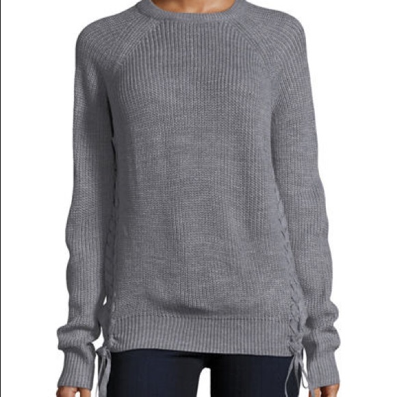 Dex Grey Side tie ribbed sweater - Picture 2 of 2